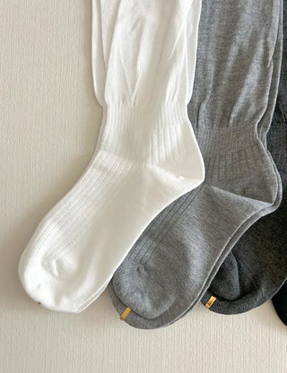 Length Summer See-through Knee Socks Ribbed Cotton Socks