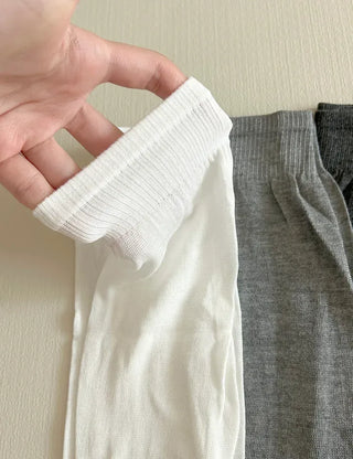 Length Summer See-through Knee Socks Ribbed Cotton Socks