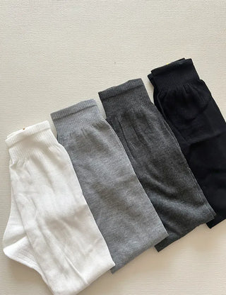 Length Summer See-through Knee Socks Ribbed Cotton Socks