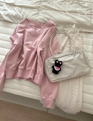 Flower outing look bib rabbit doll bag keyring
