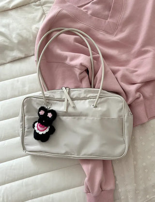 Flower outing look bib rabbit doll bag keyring