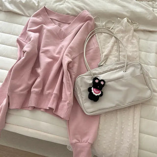 Flower outing look bib rabbit doll bag keyring