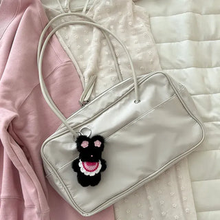 Flower outing look bib rabbit doll bag keyring