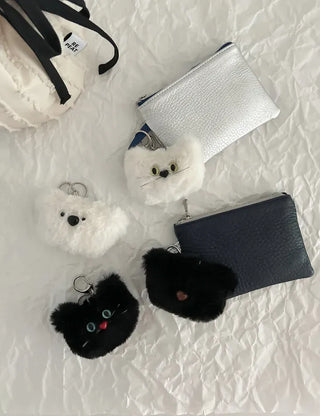 Cat Bear Face Keyring
