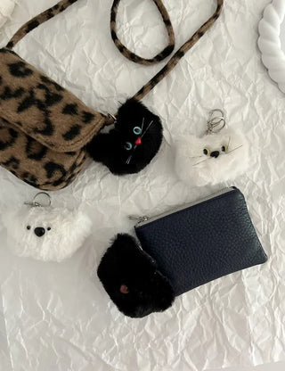 Cat Bear Face Keyring