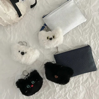 Cat Bear Face Keyring