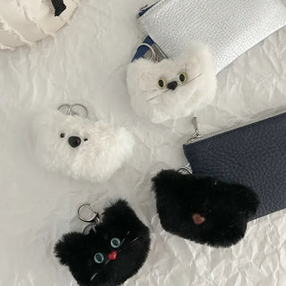 Cat Bear Face Keyring