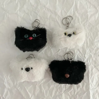 Cat Bear Face Keyring