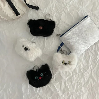 Cat Bear Face Keyring