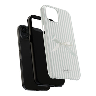 Gray Bow Striped iPhone Case