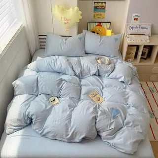 Beige Heart Bedding Set
