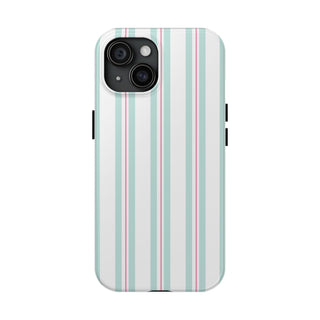 Green and Pink Striped iPhone Case