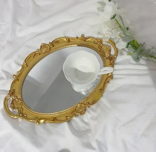 Golden Reflection Mirror and Tray
