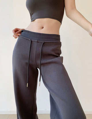 Low-waist drawstring sports trousers