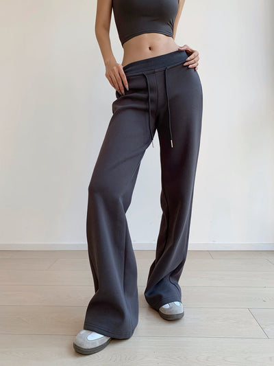 Low-waist drawstring sports trousers