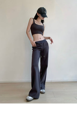 Low-waist drawstring sports trousers