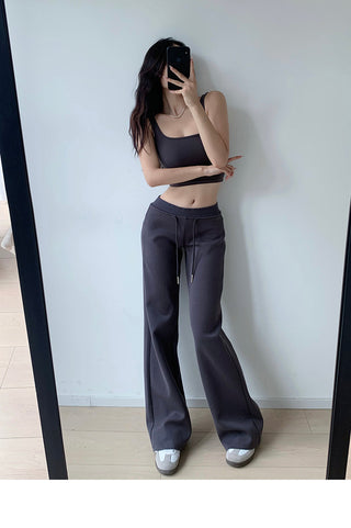 Low-waist drawstring sports trousers