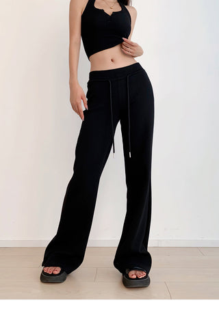 Low-waist drawstring sports trousers