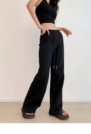 Low-waist drawstring sports trousers