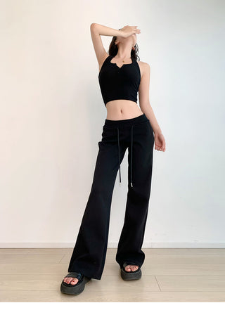 Low-waist drawstring sports trousers