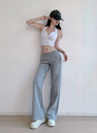 Low-waist drawstring sports trousers