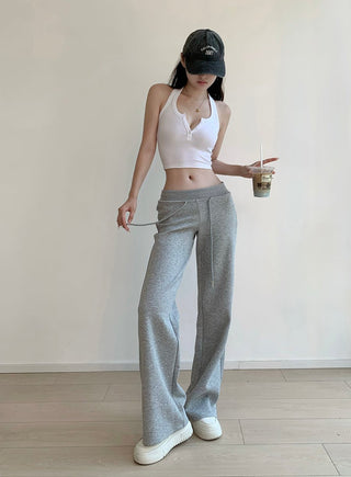 Low-waist drawstring sports trousers