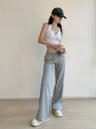 Low-waist drawstring sports trousers
