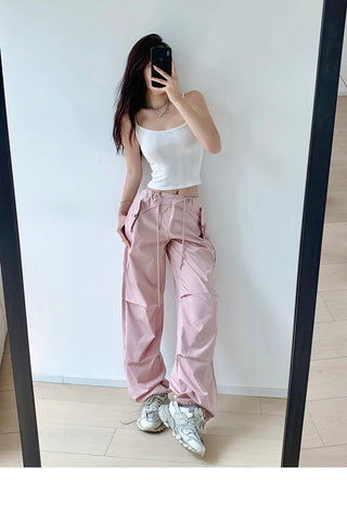 Drawstring loose slim sweatpants