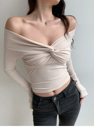Cross V-neck top