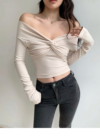 Cross V-neck top