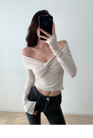 Cross V-neck top