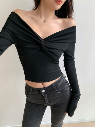 Cross V-neck top