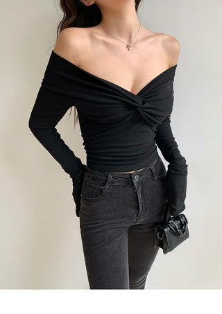 Cross V-neck top