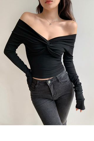 Cross V-neck top