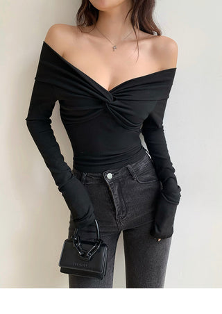 Cross V-neck top