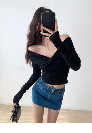 Cross V-neck top