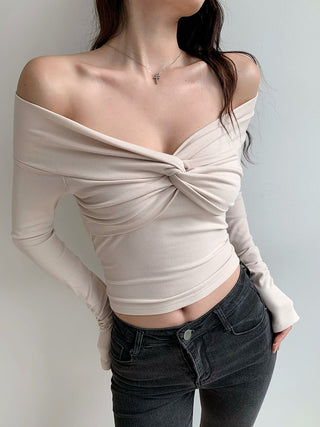 Cross V-neck top