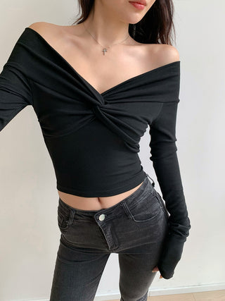 Cross V-neck top