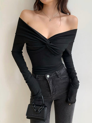 Cross V-neck top