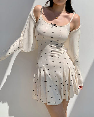 Slim cardigan dress suit