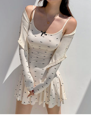 Slim cardigan dress suit