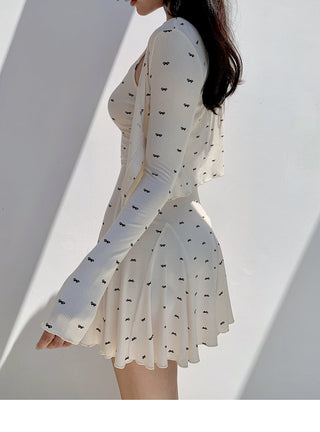 Slim cardigan dress suit