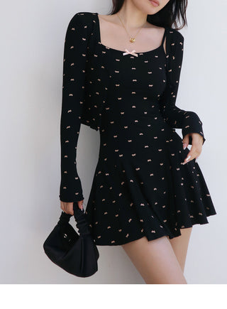 Slim cardigan dress suit