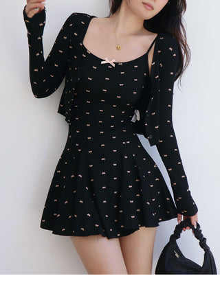 Slim cardigan dress suit