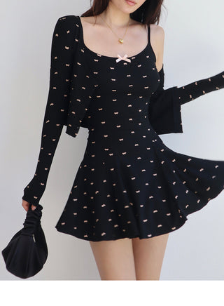Slim cardigan dress suit