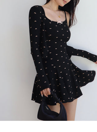 Slim cardigan dress suit