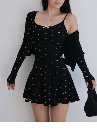 Slim cardigan dress suit