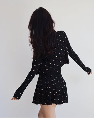 Slim cardigan dress suit