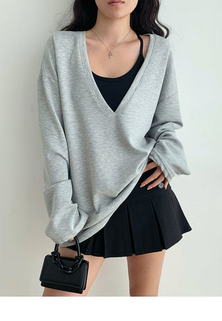 Oversized V-neck sweater