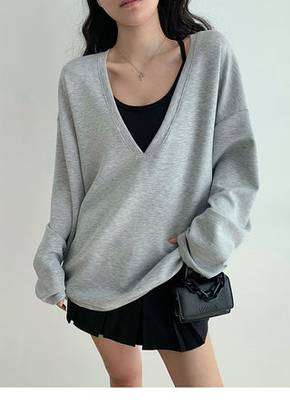 Oversized V-neck sweater